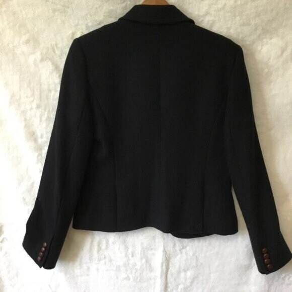 J. Crew Black with Brown Button Wool Blazer - Picture 9 of 15